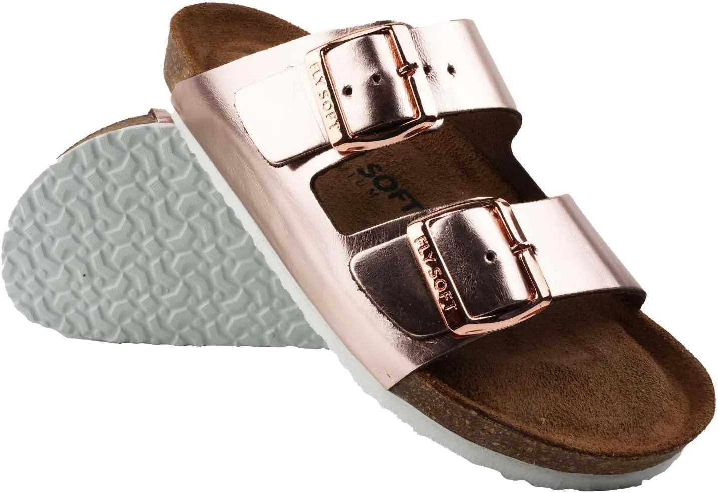 Women's 100% Genuine Leather Sandals - Comfortable Smart Foam Footbed, Slip-On Slides for Summer Wear, Adjustable Fit and Durable Non-Slip Sole