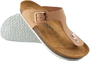 Women's 100% Genuine Leather Sandals - Comfortable Smart Foam Footbed, Slip-On Slides for Summer Wear, Adjustable Fit and Durable Non-Slip Sole