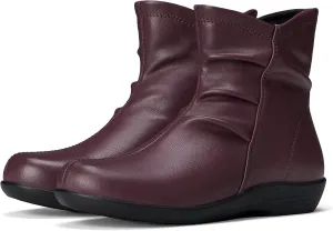 Women's Ankle Boots Flat Booties Ruched Casual Short Boots Arch Support Comfortable Walking Boots for Women