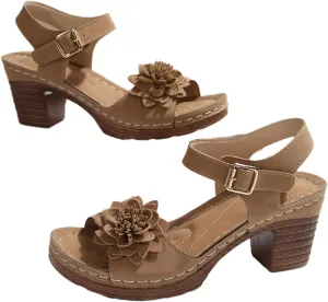 Women's Chunky Heels Sandals for Dressy, Summer Open Toe Ankle Strap Block Heeled Wedge, Comfortable Casual Shoes