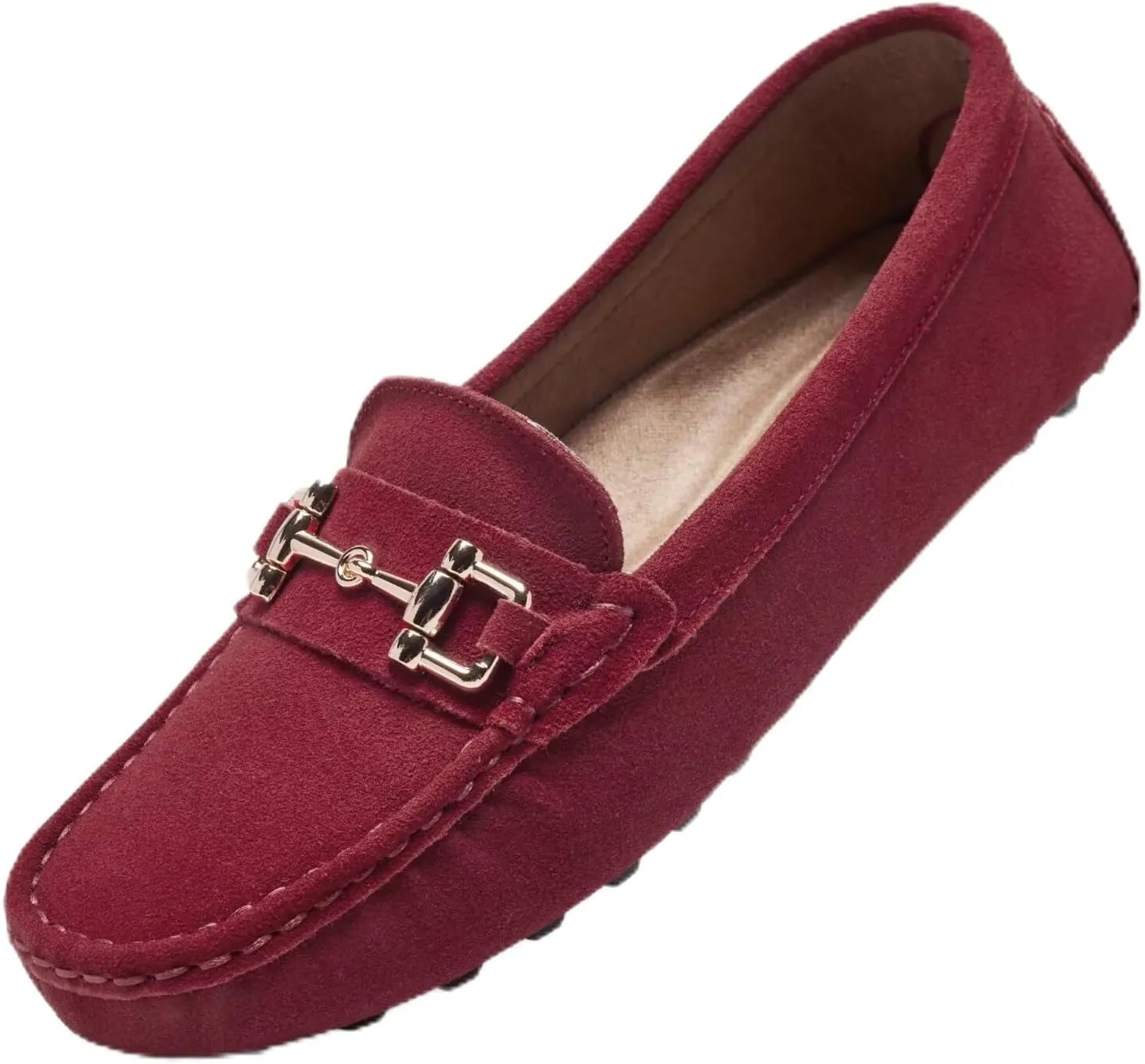 Women's Classic Suede Leather Penny Loafers Comfortable Slip-On Boats Driving Fashion Flats Shoe