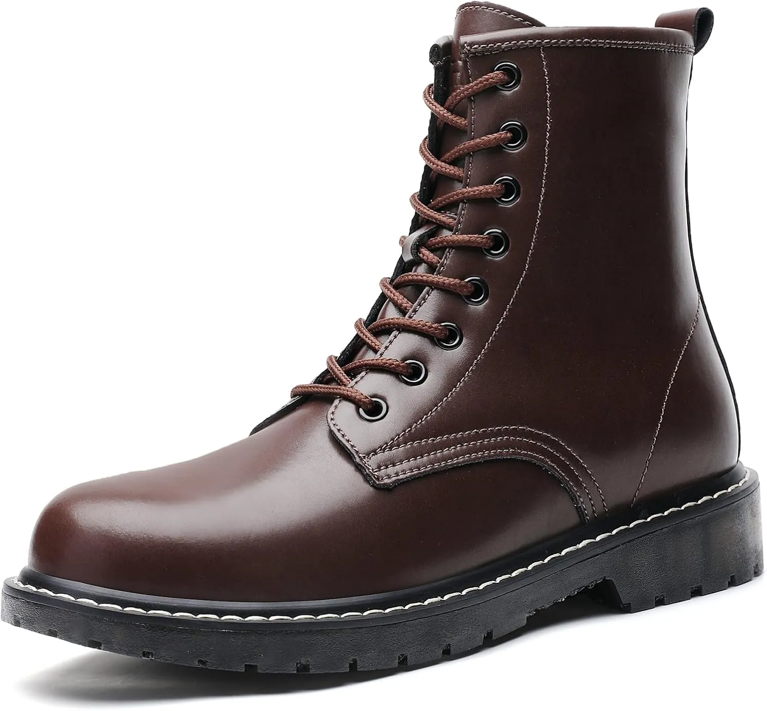 Women's Combat Boots Womens Motorcycle Boots Ankle Booties Low Heel Side Zipper Lace-up Fashion Casual Short Boots
