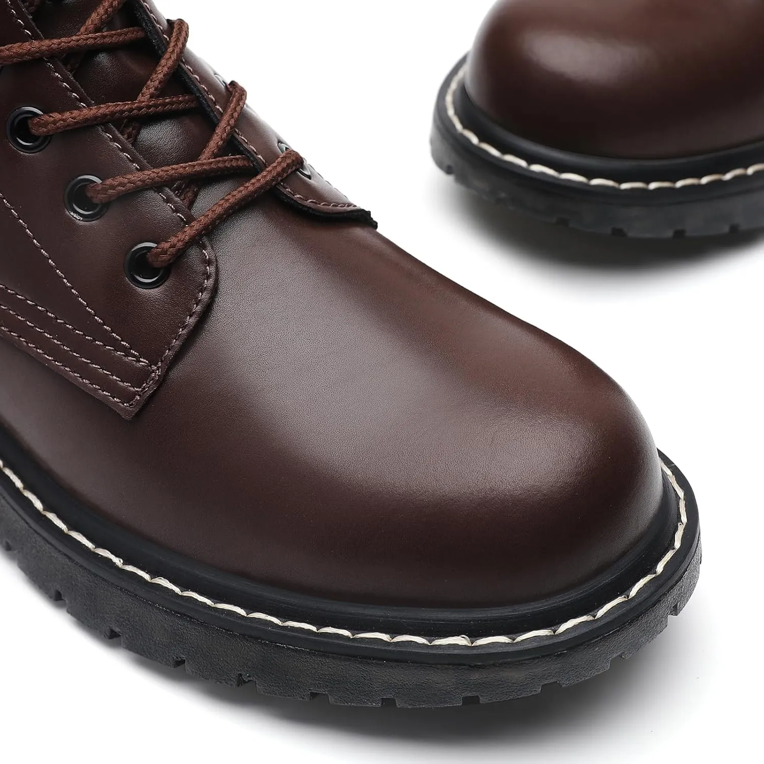 Women's Combat Boots Womens Motorcycle Boots Ankle Booties Low Heel Side Zipper Lace-up Fashion Casual Short Boots