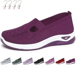 Women's Comfortable Breathable Knitted Sneakers,Zapatos Ortopédicos para Mujer, Orthopedic Walking Soft Shoes Arch Support