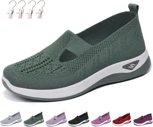 Women's Comfortable Breathable Knitted Sneakers,Zapatos Ortopédicos para Mujer, Orthopedic Walking Soft Shoes Arch Support