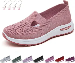 Women's Comfortable Breathable Knitted Sneakers,Zapatos Ortopédicos para Mujer, Orthopedic Walking Soft Shoes Arch Support