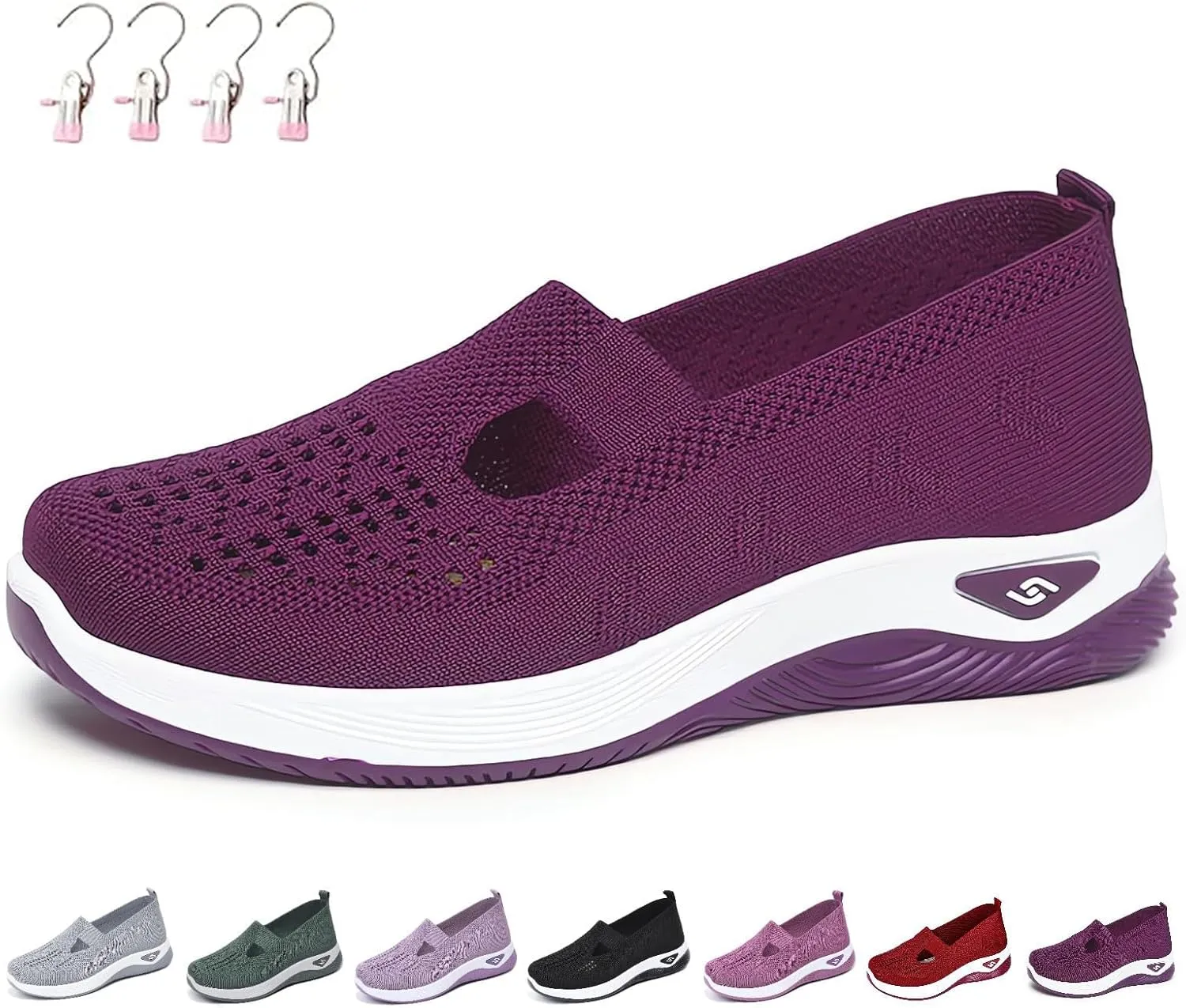 Women's Comfortable Breathable Knitted Sneakers,Zapatos Ortopédicos para Mujer, Orthopedic Walking Soft Shoes Arch Support