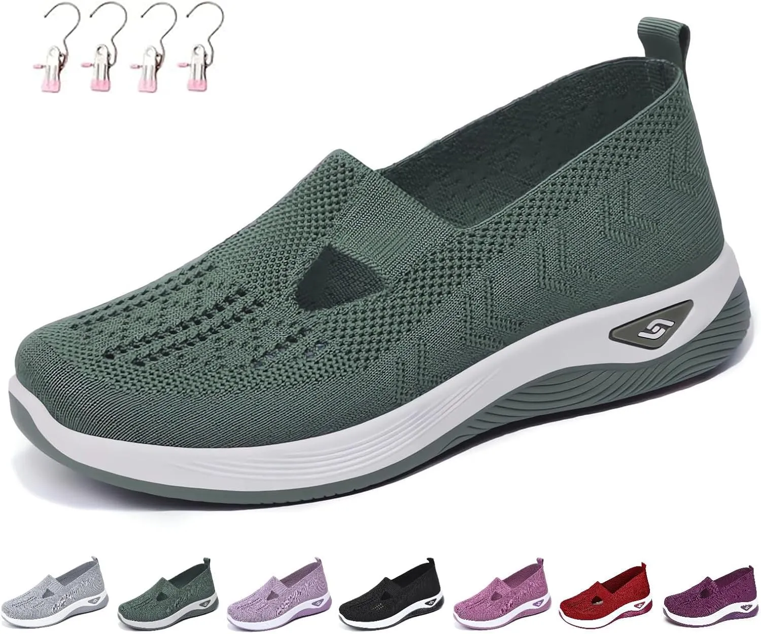 Women's Comfortable Breathable Knitted Sneakers,Zapatos Ortopédicos para Mujer, Orthopedic Walking Soft Shoes Arch Support