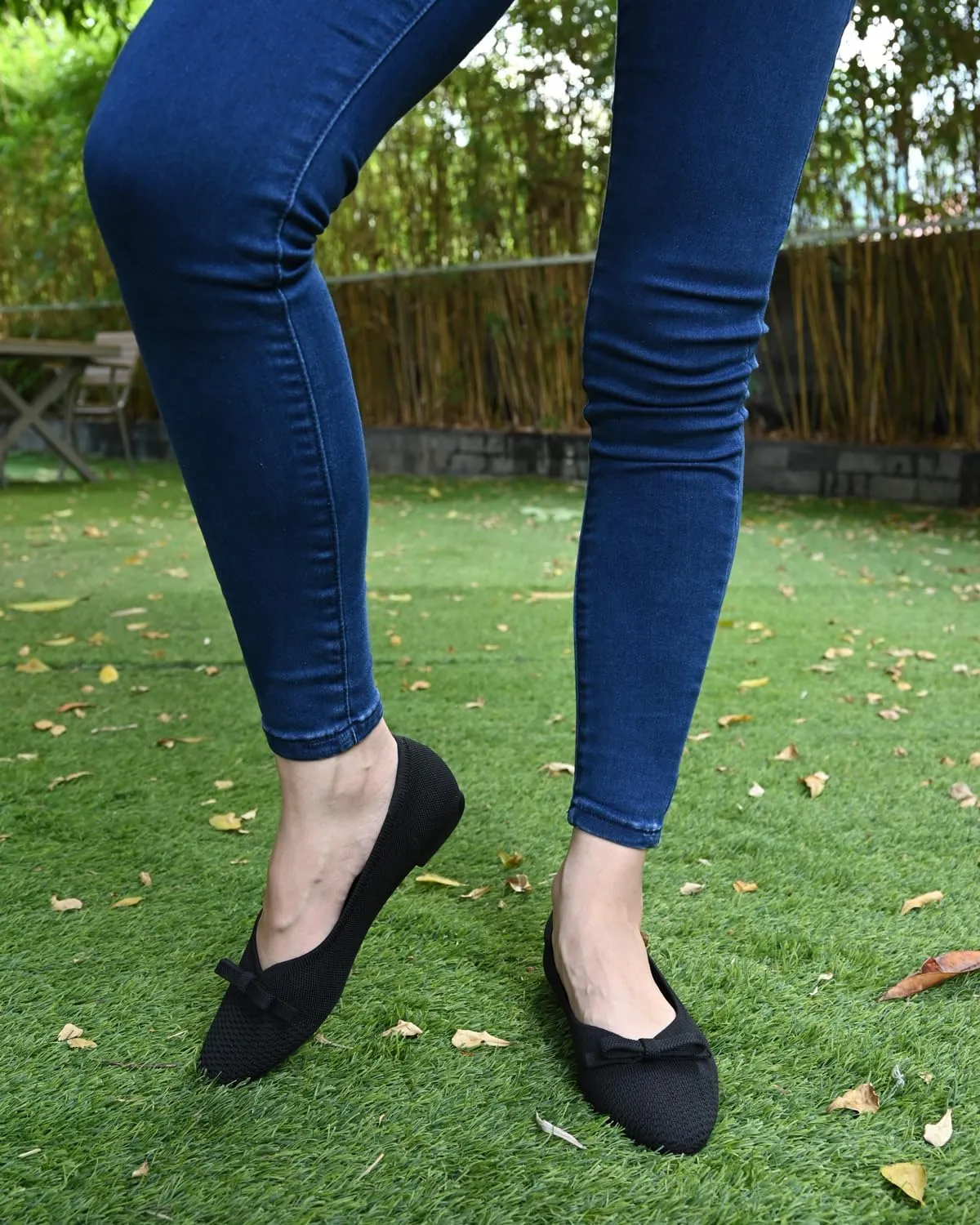 Women's Flats Bow Knit Ballet Flats Round Toe Comfortable Flats Dress Shoes Slip on Casual Dressy Flats for Office Work Foldable Soft Shoes Walking Flats