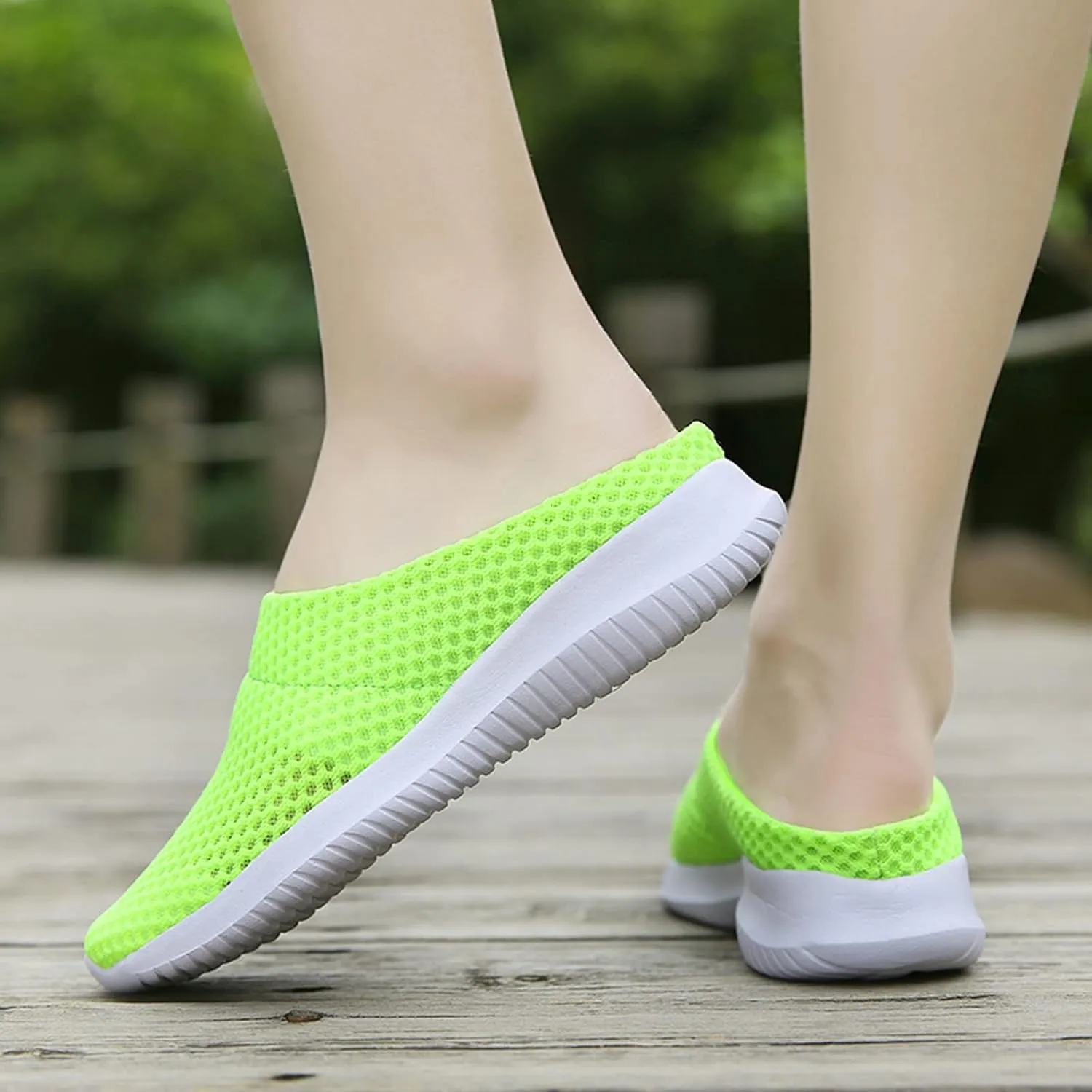 Women's Garden Clogs Shoes Backless Walking Sneakers Mesh Slippers Mules Shoes Casual Slip on Shoes for Women