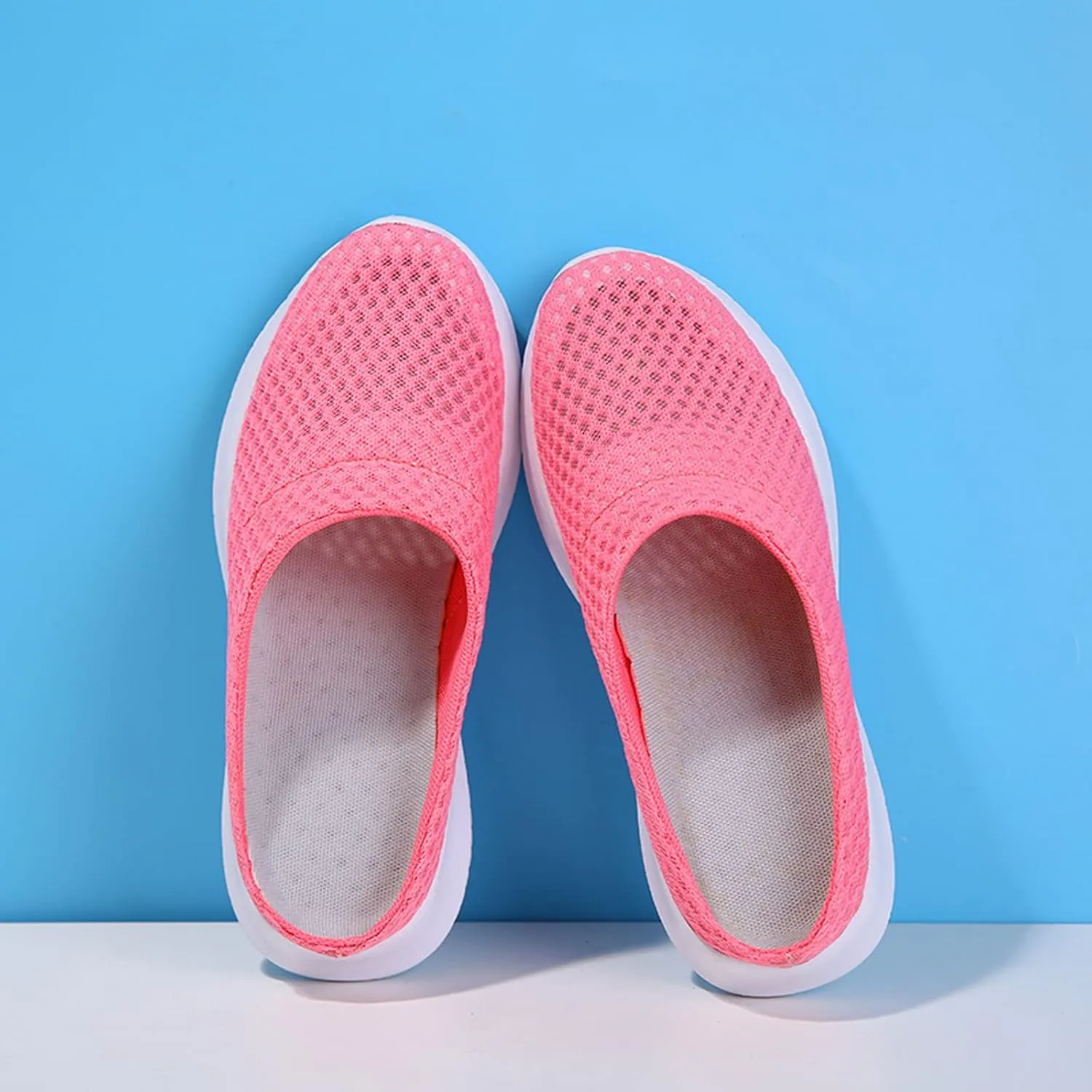Women's Garden Clogs Shoes Backless Walking Sneakers Mesh Slippers Mules Shoes Casual Slip on Shoes for Women
