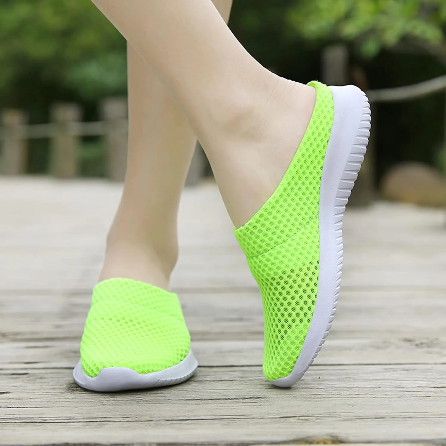Women's Garden Clogs Shoes Backless Walking Sneakers Mesh Slippers Mules Shoes Casual Slip on Shoes for Women