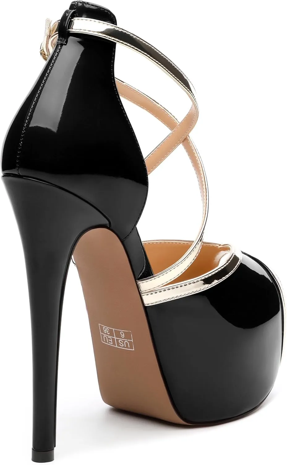 Womens Heeled Sandals, Round Open Toe Stiletto Heel Platform Sandals for Women, Buckle Fashion Adjustable Ankle Strap Party Dress Wedding High Heel Sandals