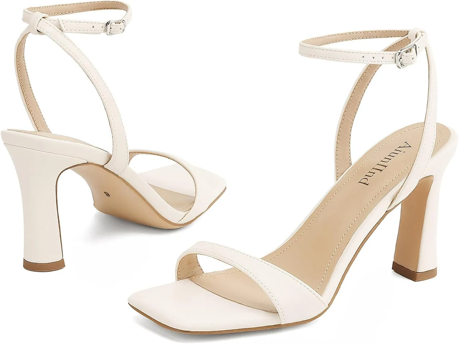 Women's Heeled Sandals Square Open Toe Chunky High Heels Ankle Strap Sandals for Women Prom Wedding Heels