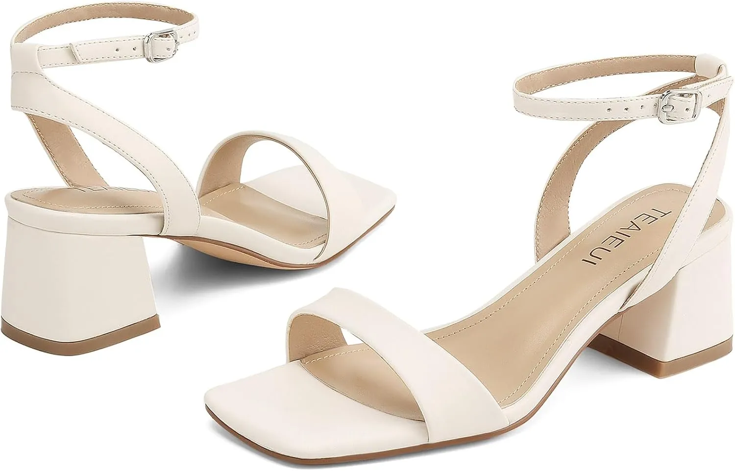 Women's Heeled Sandals Strappy Low Block Heels Chunky for Women Comfortable Ankle Strap Open Toe Party Wedding Dress Shoes for Women Dressy