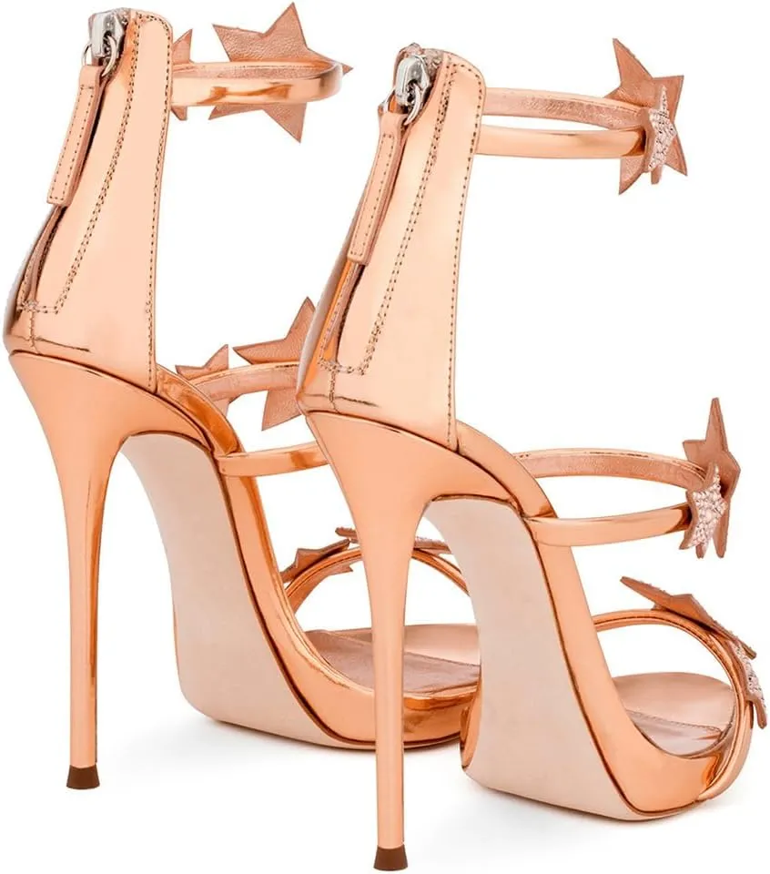 Women's High Shoes Rhinestone Peep Toe Heels Women Open toe Sandal Ankle Strap Crystal Sandals for Party Wedding
