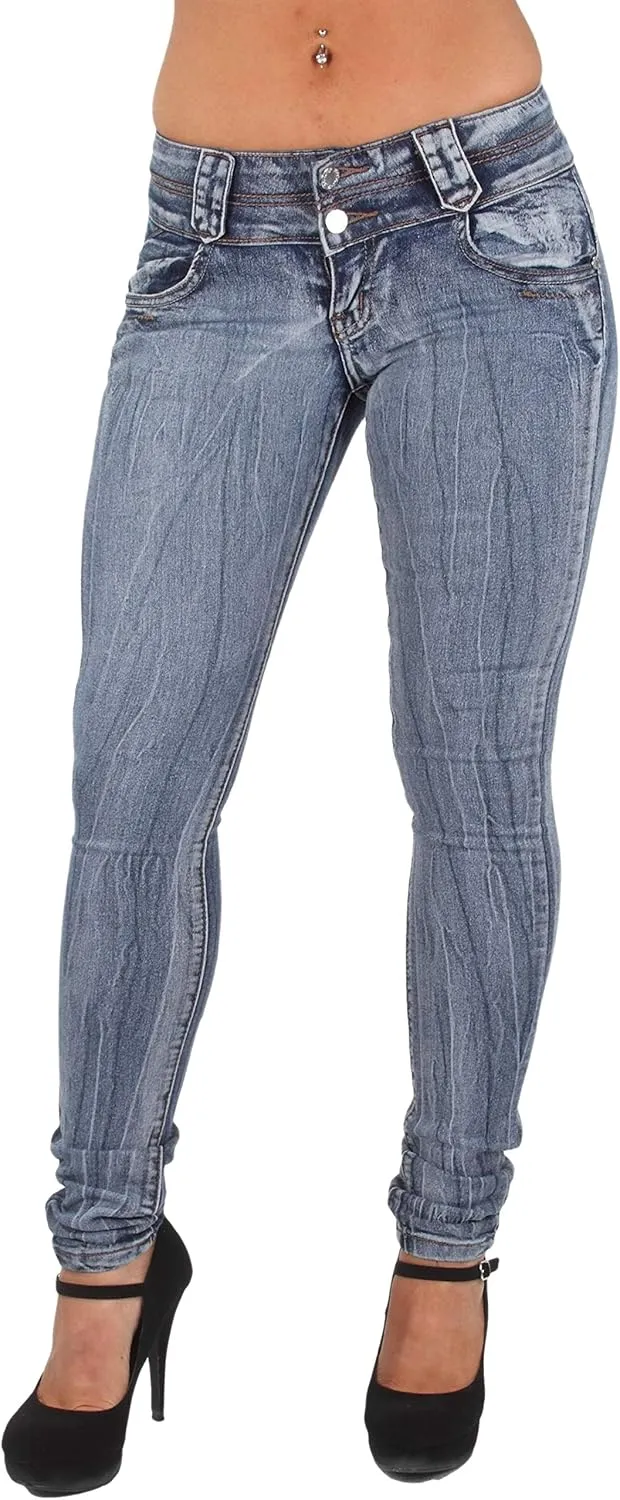 Women's Juniors/Plus Colombian Design Butt Lift Push Up Mid Waist Skinny Jeans