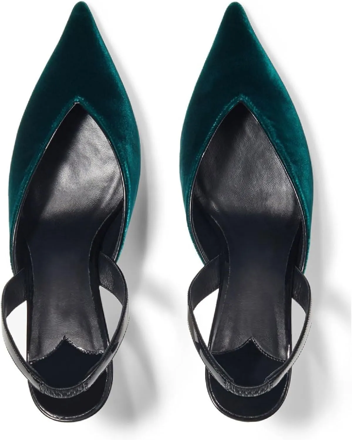 Women's Kitten Heel Pointed Closed Toe Slingback Pumps Fashion V Shaped Silhouette Slip On High Heel Summer Shoes Wedding Prom Dressy Heeled Sandals for Women