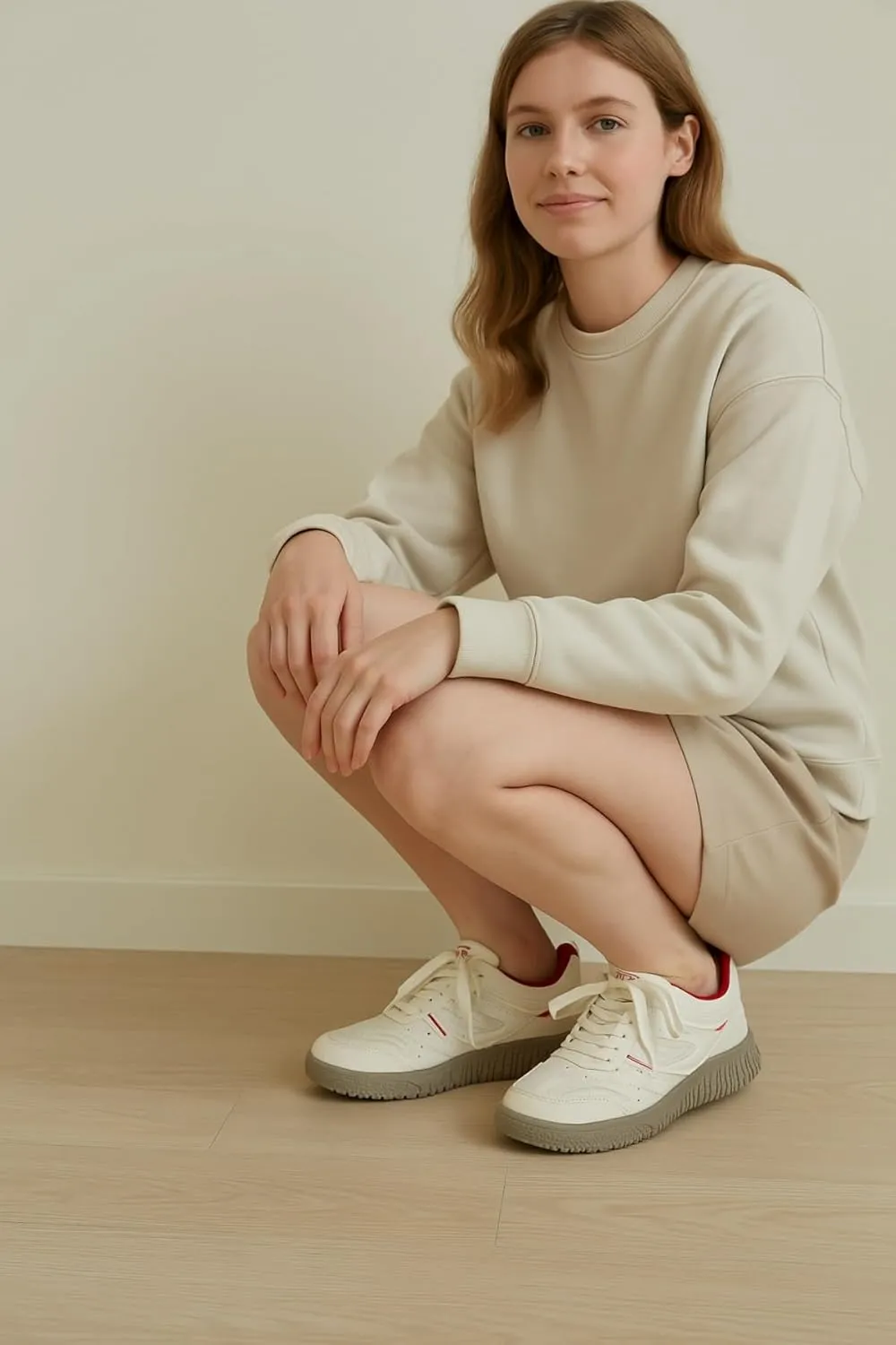 Women’s Korean Mesh Sneakers – Casual White Gump-Style Shoes, Breathable Colorblock Lace-Up Trainers for Students, Soft PU Leather Low-Tops