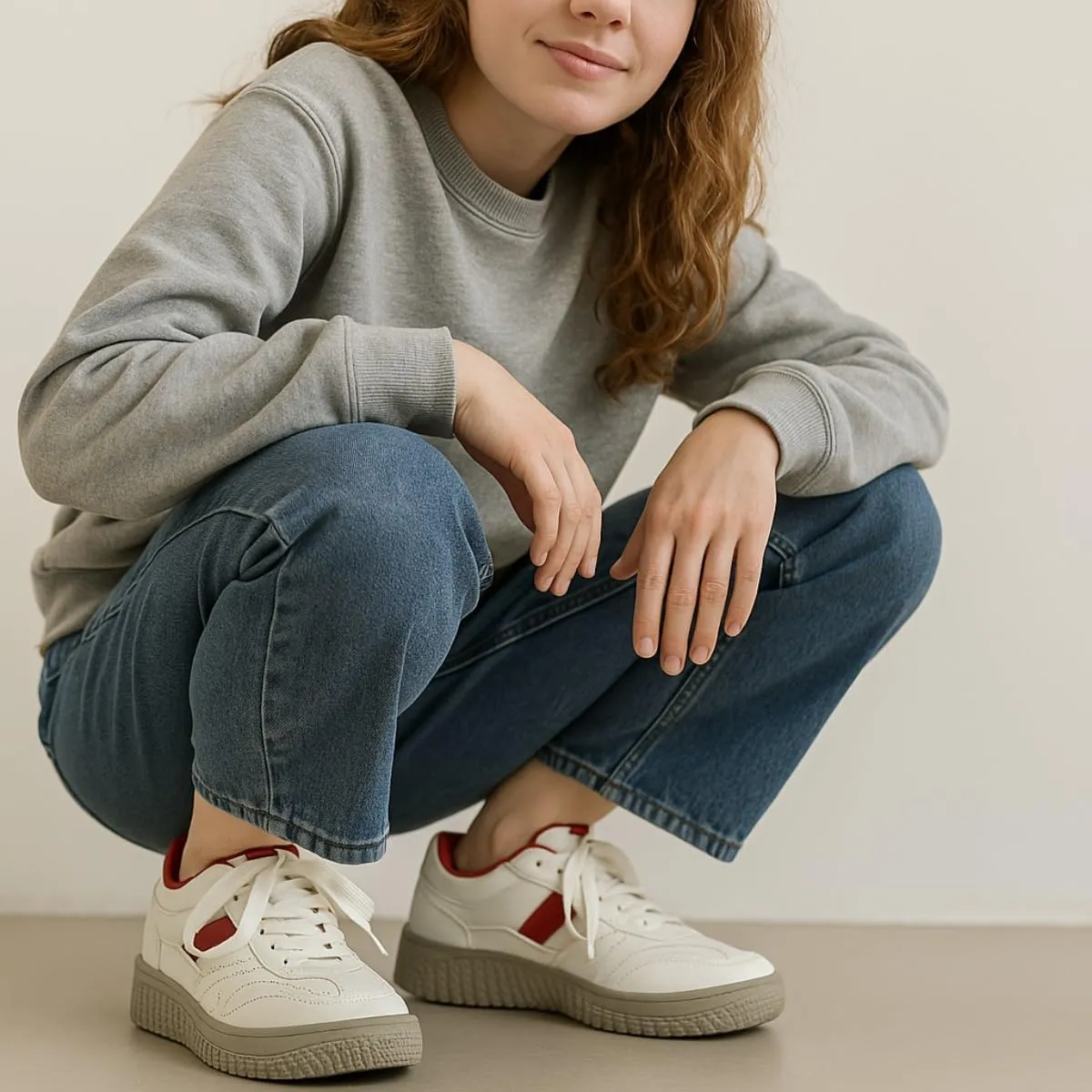 Women’s Korean Mesh Sneakers – Casual White Gump-Style Shoes, Breathable Colorblock Lace-Up Trainers for Students, Soft PU Leather Low-Tops