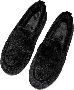 Womens Moccasin Slippers Fuzzy Loafers for Women Slip On Faux Fur Outdoor Shoes Winter Fuzzy Ballet Flats Mary Jane Flat Shoes
