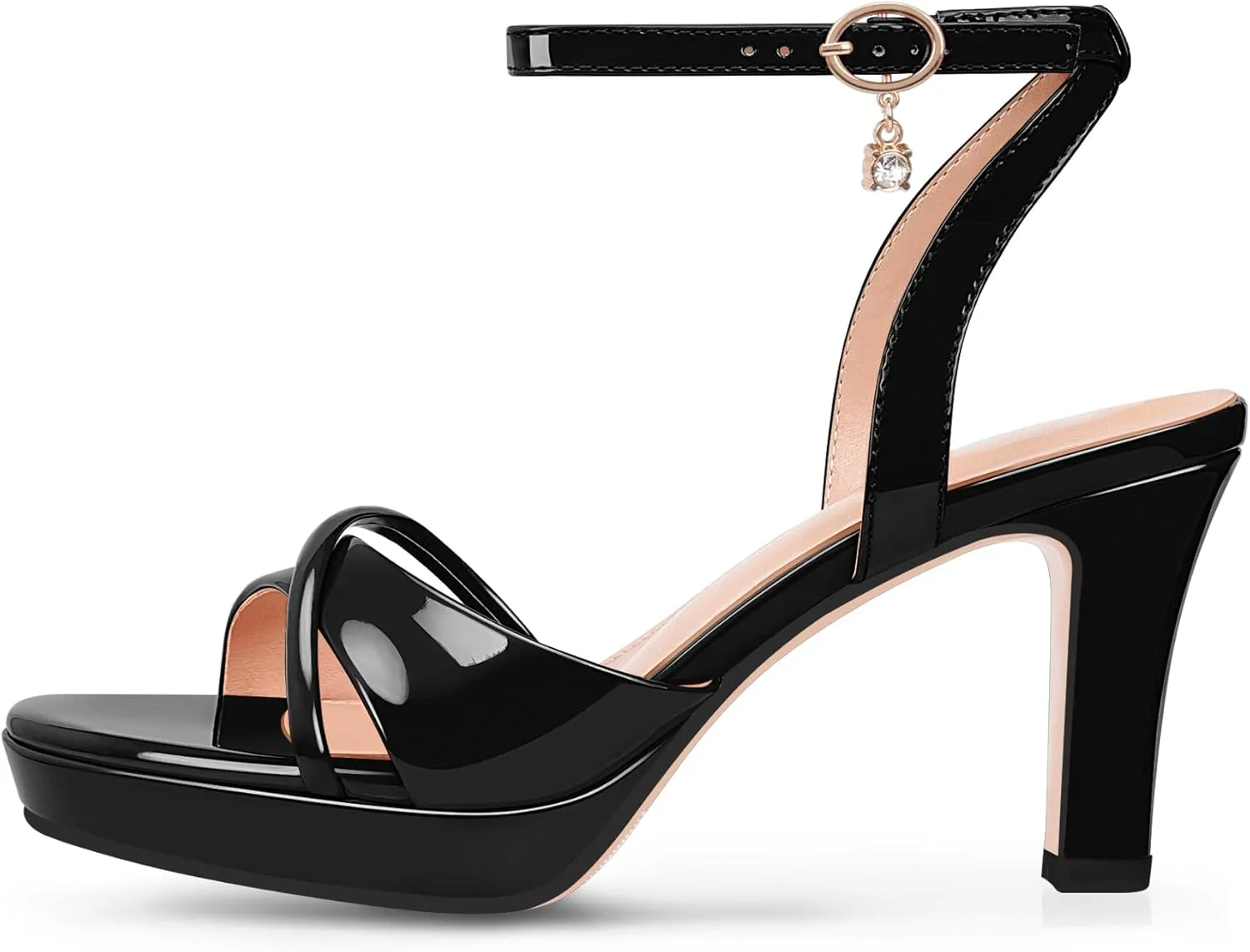 Women's Platform Ankle Strap Chunky High Heel Sandals Open Round Toe Party Dress Shoes