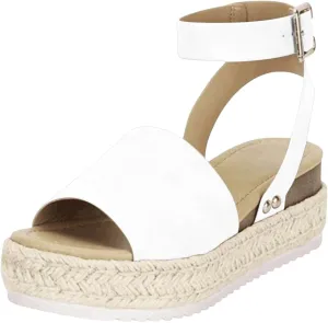 Womens Platform Sandals Comfortable Arch Support Wedge Sandals Summer Buckle Casual Sandal Open Toe Espadrilles Boho Summer Beach Shoes Comfortable Outdoor Walking Shoes