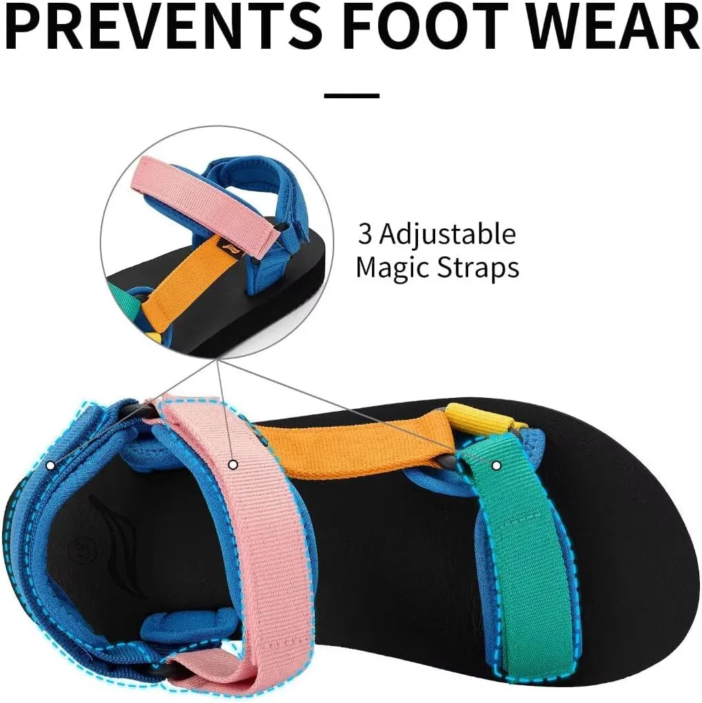 Women's Sandals Hiking Sport Sandals with Arch Support Yoga Mat Insole Comfortable Walking Water Sandals for Beach Travel Athletic