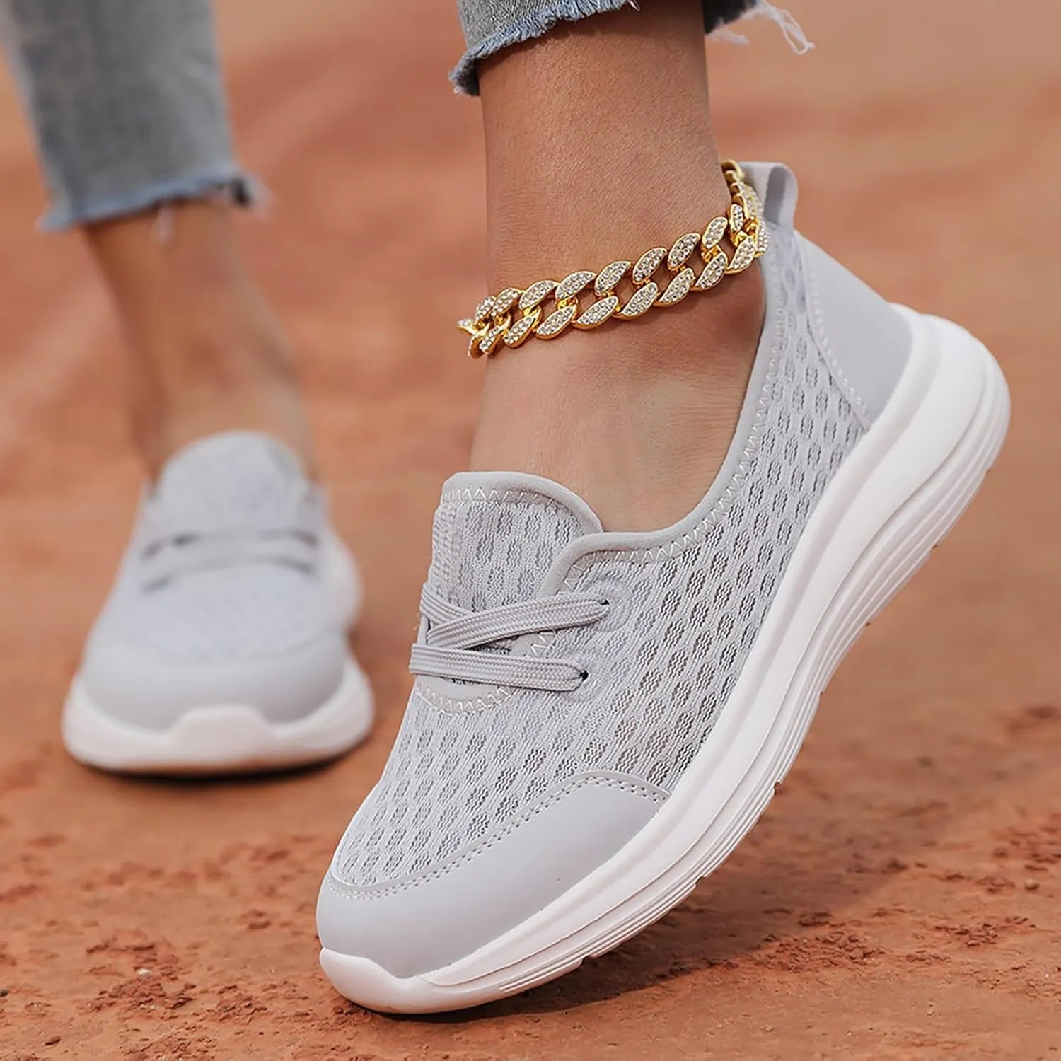 Women's Soft Sole Mesh Comfort Orthopedic Shoes Arch Support Comfort Wear Orthoture Walking Sneakers Slip On Sneaker