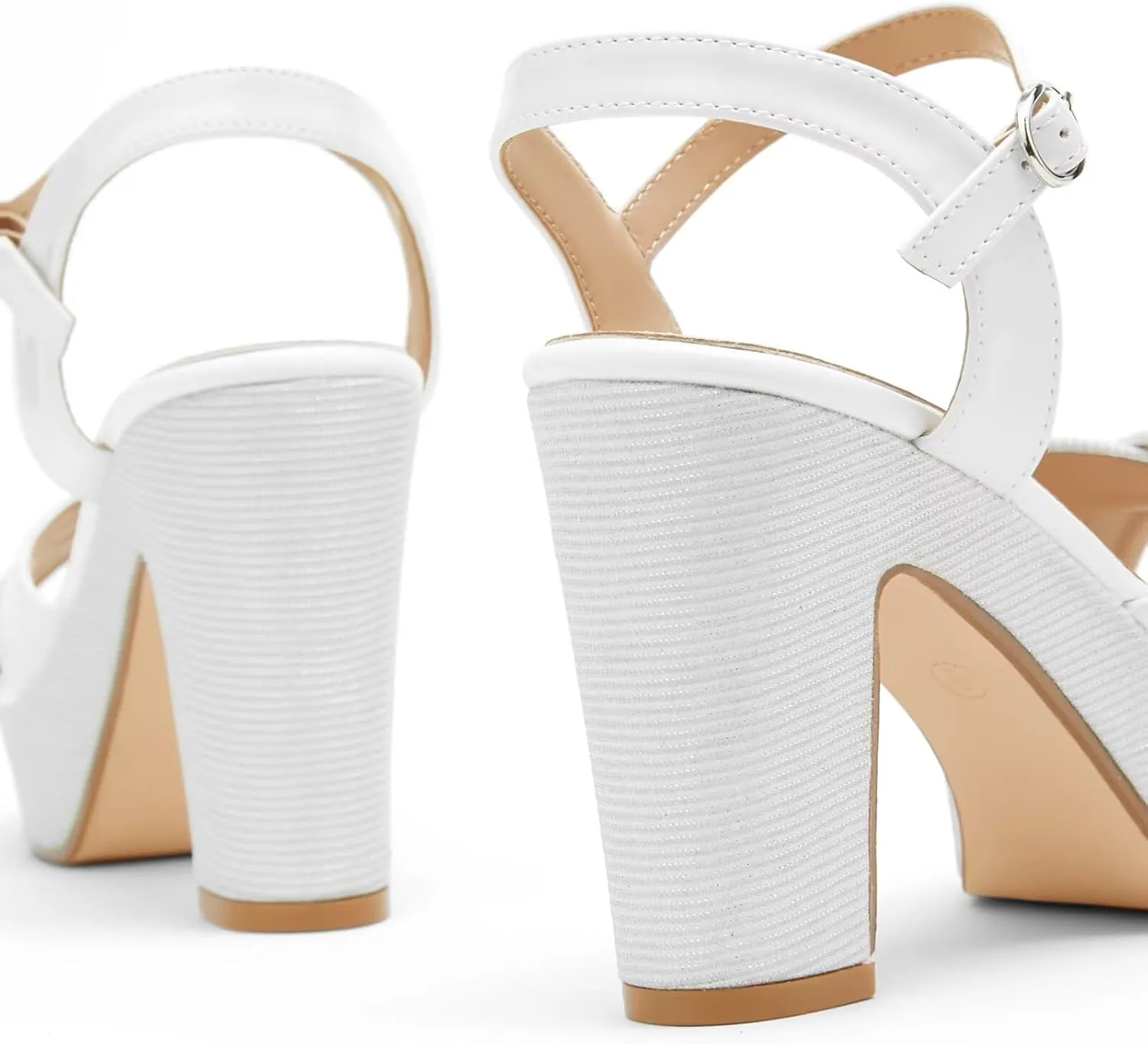 Womens Sparkly Platform Dress Sandals for Women Chunky Block Heel 3.8 Inch High Heels Open Toe with Strap for Women Comfortable Sexy Dressy Prom Wedding Party Evening Shoes