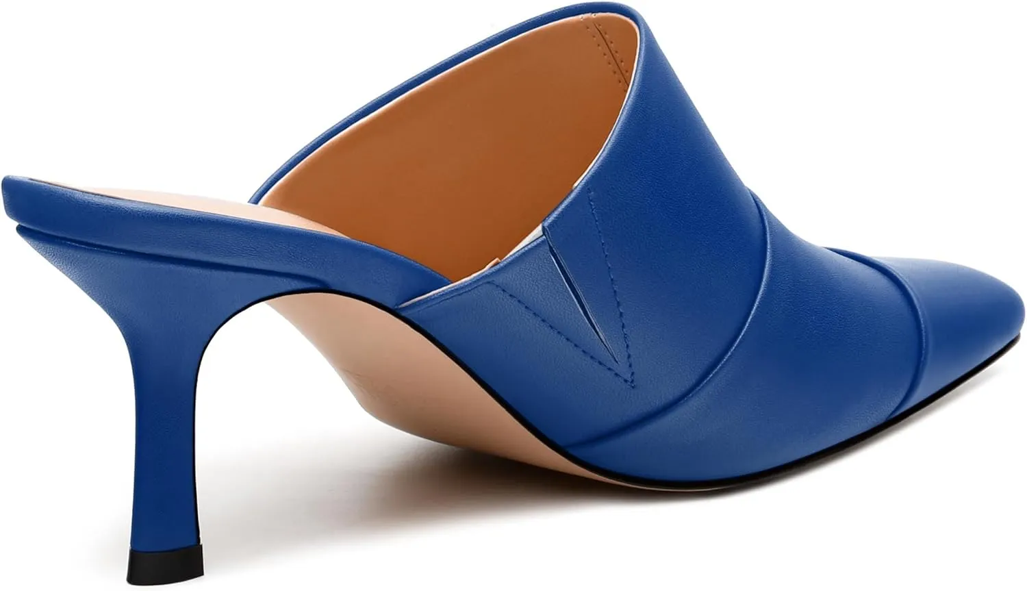 Women's Square Closed Toe Heeled Sandals, Ruched Mid Stiletto Heels, Fashion Comfort Daily Working Party Slide Sandals for Women