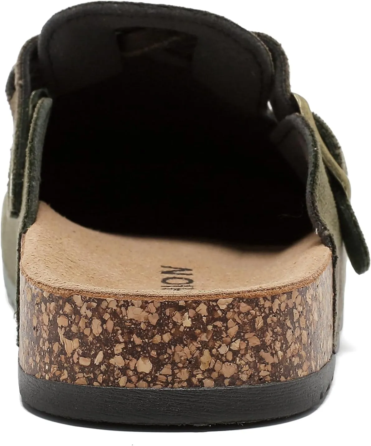 Women's Suede Clogs Mens Leather Mules Comfort Cork Footbed Sandals with Arch Support and Adjustable Buckle