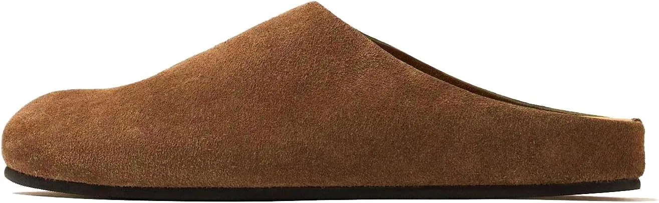 Women's Suede Clogs Round Toe Leather Mules Cork Footbed Clog with Arch Support Comfort Casual Slip-on Fall Shoes