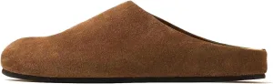 Women's Suede Clogs Round Toe Leather Mules Cork Footbed Clog with Arch Support Comfort Casual Slip-on Fall Shoes