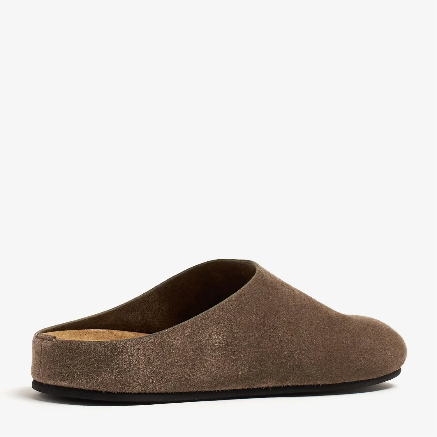 Women's Suede Clogs Round Toe Leather Mules Cork Footbed Clog with Arch Support Comfort Casual Slip-on Fall Shoes