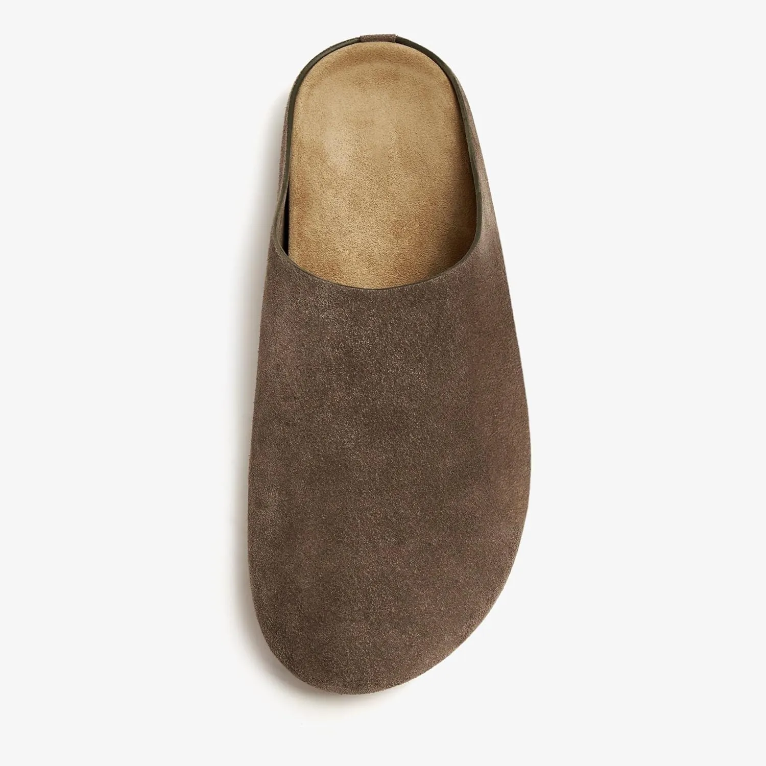 Women's Suede Clogs Round Toe Leather Mules Cork Footbed Clog with Arch Support Comfort Casual Slip-on Fall Shoes