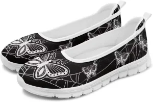 Women's Walking Loafers Slip On Casual Comfortable Workout Shoes Light Elastic Outdoor Camping Shoe Size 6-11 White Sole
