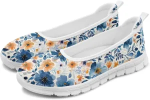 Women's Walking Loafers Slip On Casual Comfortable Workout Shoes Light Elastic Outdoor Camping Shoe Size 6-11 White Sole