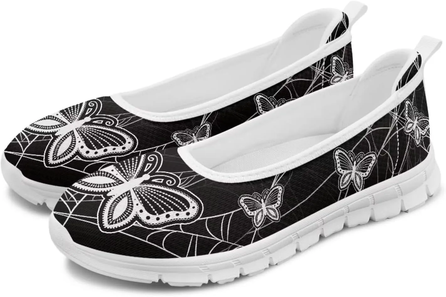 Women's Walking Loafers Slip On Casual Comfortable Workout Shoes Light Elastic Outdoor Camping Shoe Size 6-11 White Sole