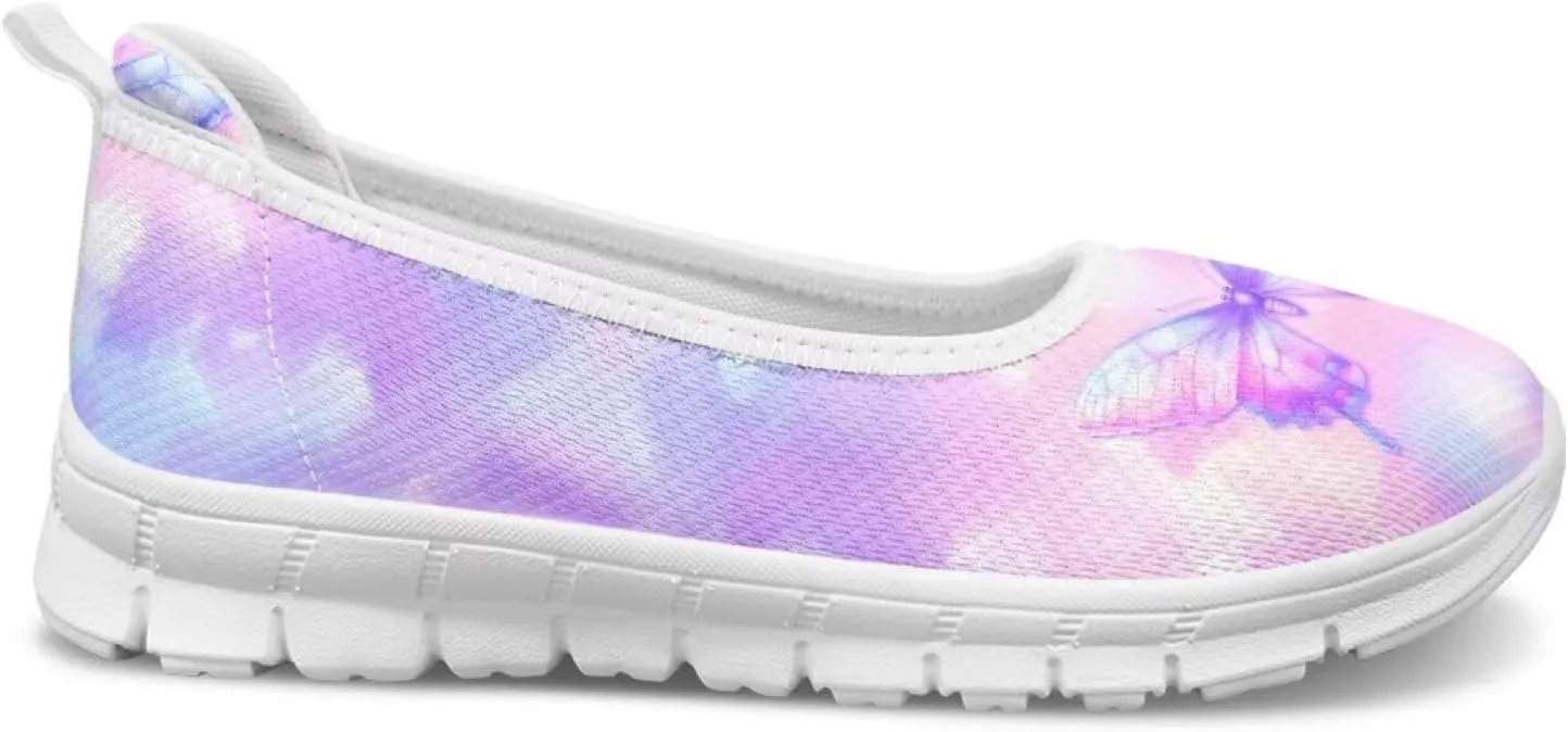 Women's Walking Loafers Slip On Casual Comfortable Workout Shoes Light Elastic Outdoor Camping Shoe Size 6-11 White Sole