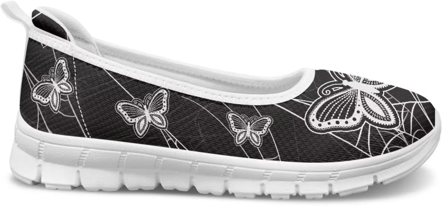Women's Walking Loafers Slip On Casual Comfortable Workout Shoes Light Elastic Outdoor Camping Shoe Size 6-11 White Sole