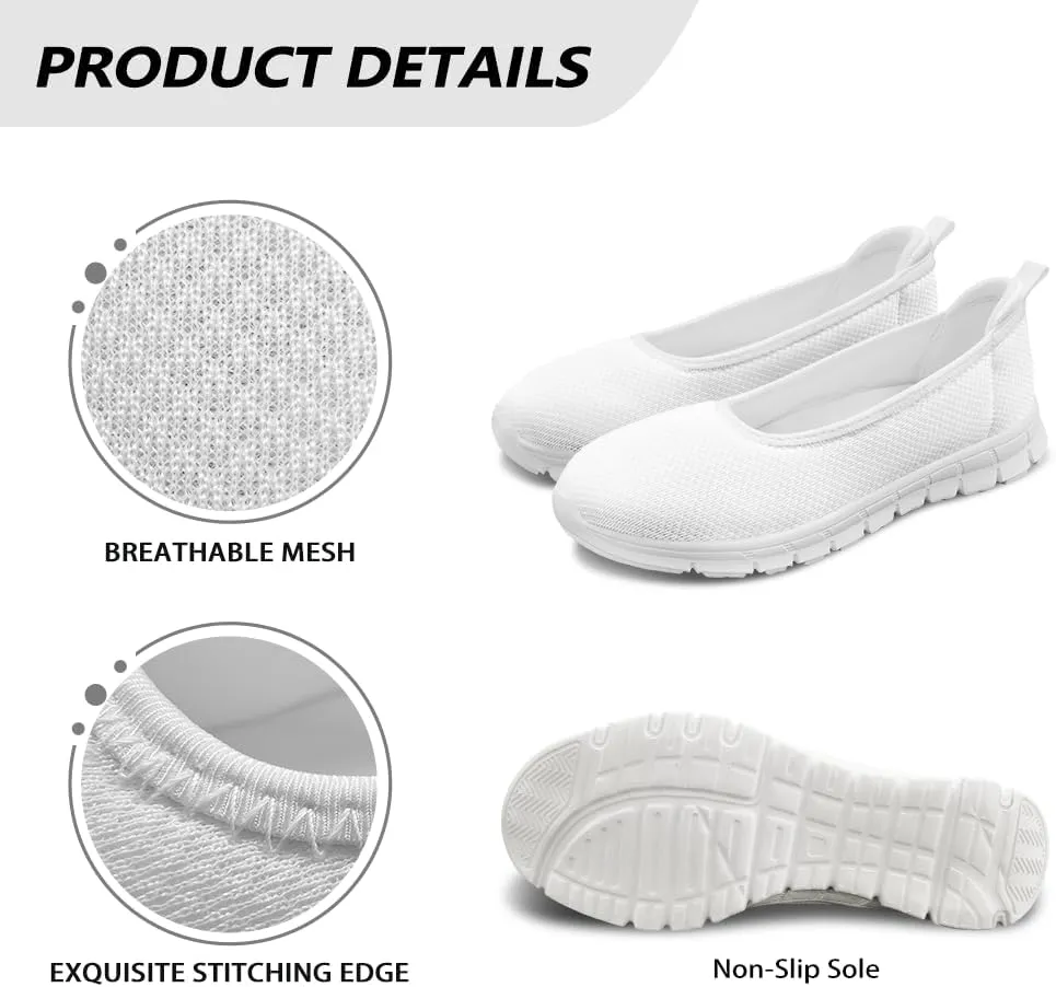 Women's Walking Loafers Slip On Casual Comfortable Workout Shoes Light Elastic Outdoor Camping Shoe Size 6-11 White Sole
