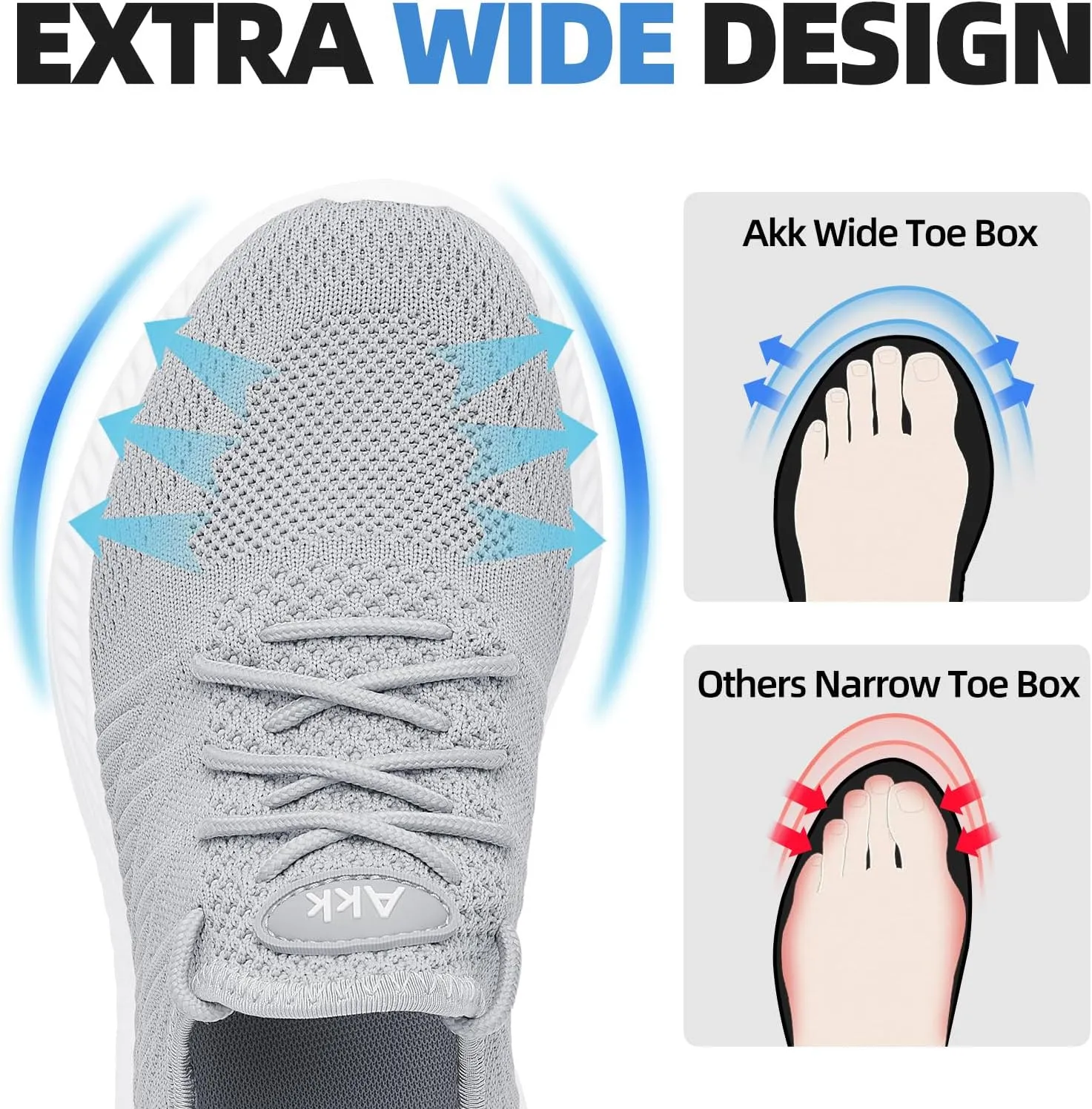 Womens Walking Tennis Shoes - Slip On Memory Foam Lightweight Casual Sneakers for Gym Travel Work