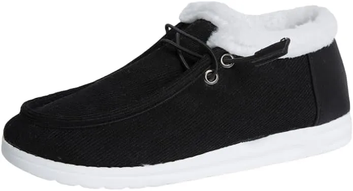 Women's Winter Warm Warm Shoes, Women's Loafers Orthopedic Cotton Lined Ankle Soft Leather Shoes Canvas Flat Shoes