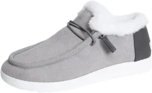 Women's Winter Warm Warm Shoes, Women's Loafers Orthopedic Cotton Lined Ankle Soft Leather Shoes Canvas Flat Shoes