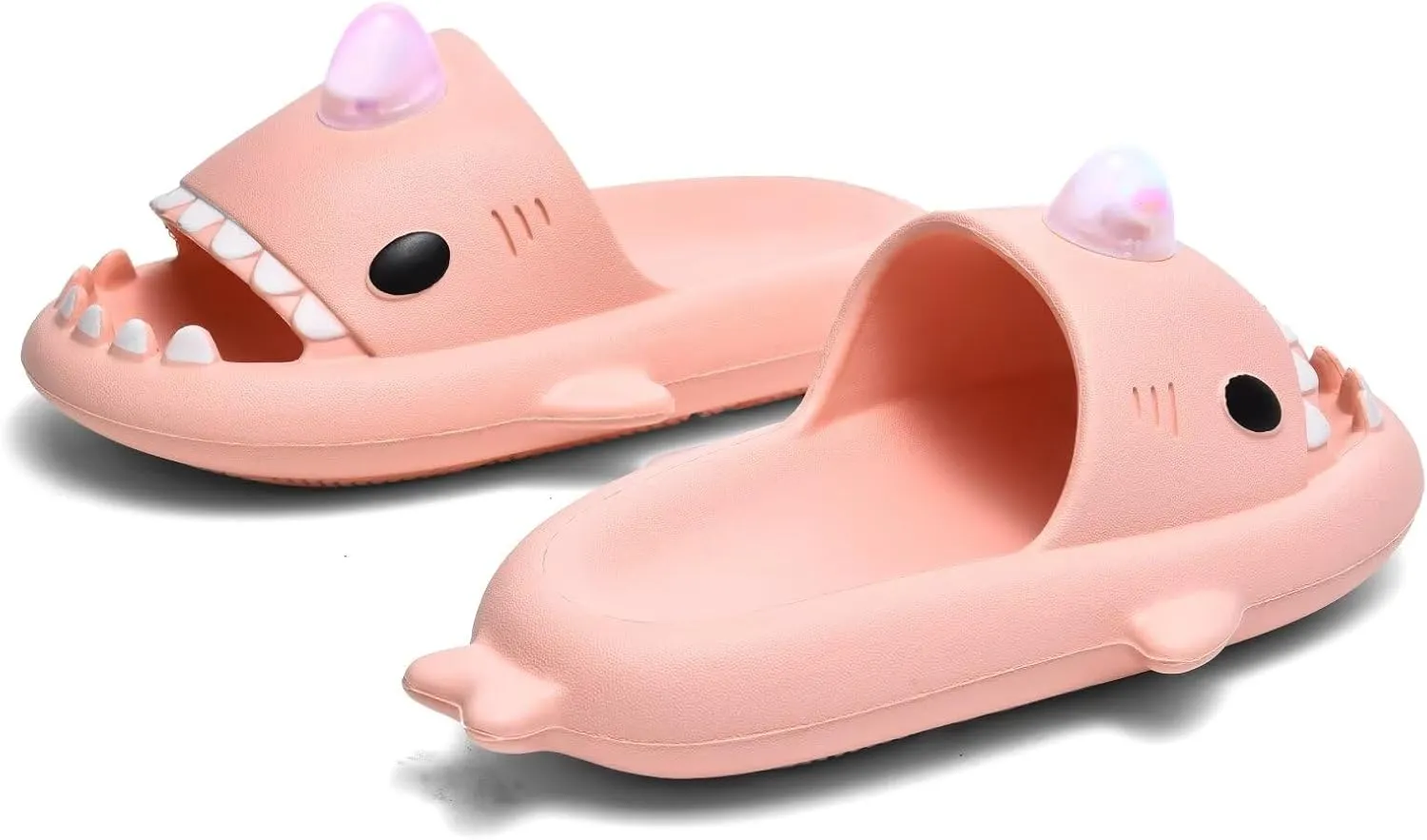 XPKWS Shark Slides Kids Clogs LED Light up Garden Shoes Sharklas Boys Girls Mules Sandals Toddler Slippers Indoor Outdoor Non-slip