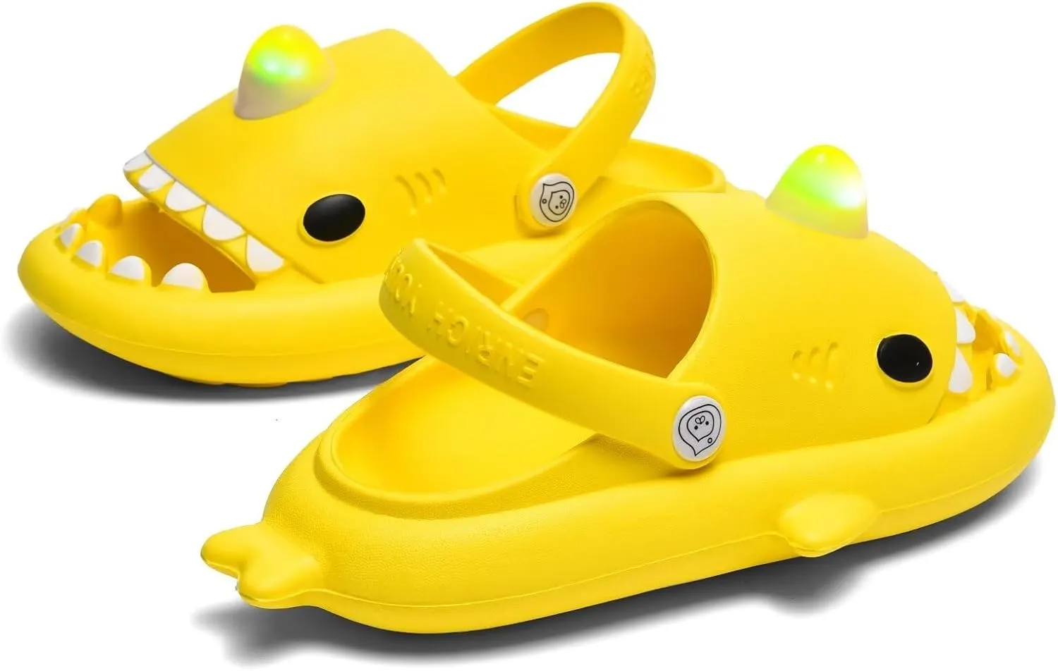 XPKWS Shark Slides Kids Clogs LED Light up Garden Shoes Sharklas Boys Girls Mules Sandals Toddler Slippers Indoor Outdoor Non-slip