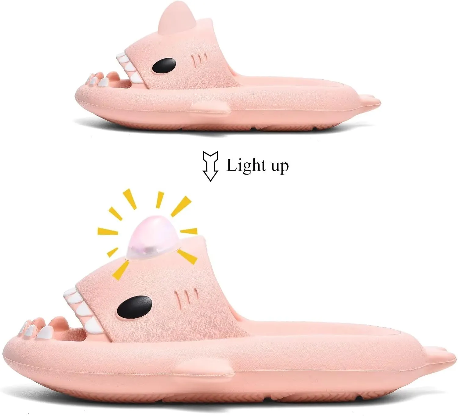 XPKWS Shark Slides Kids Clogs LED Light up Garden Shoes Sharklas Boys Girls Mules Sandals Toddler Slippers Indoor Outdoor Non-slip