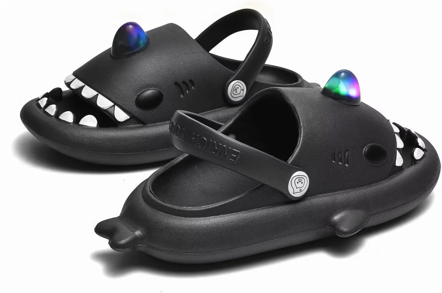 XPKWS Shark Slides Kids Clogs LED Light up Garden Shoes Sharklas Boys Girls Mules Sandals Toddler Slippers Indoor Outdoor Non-slip