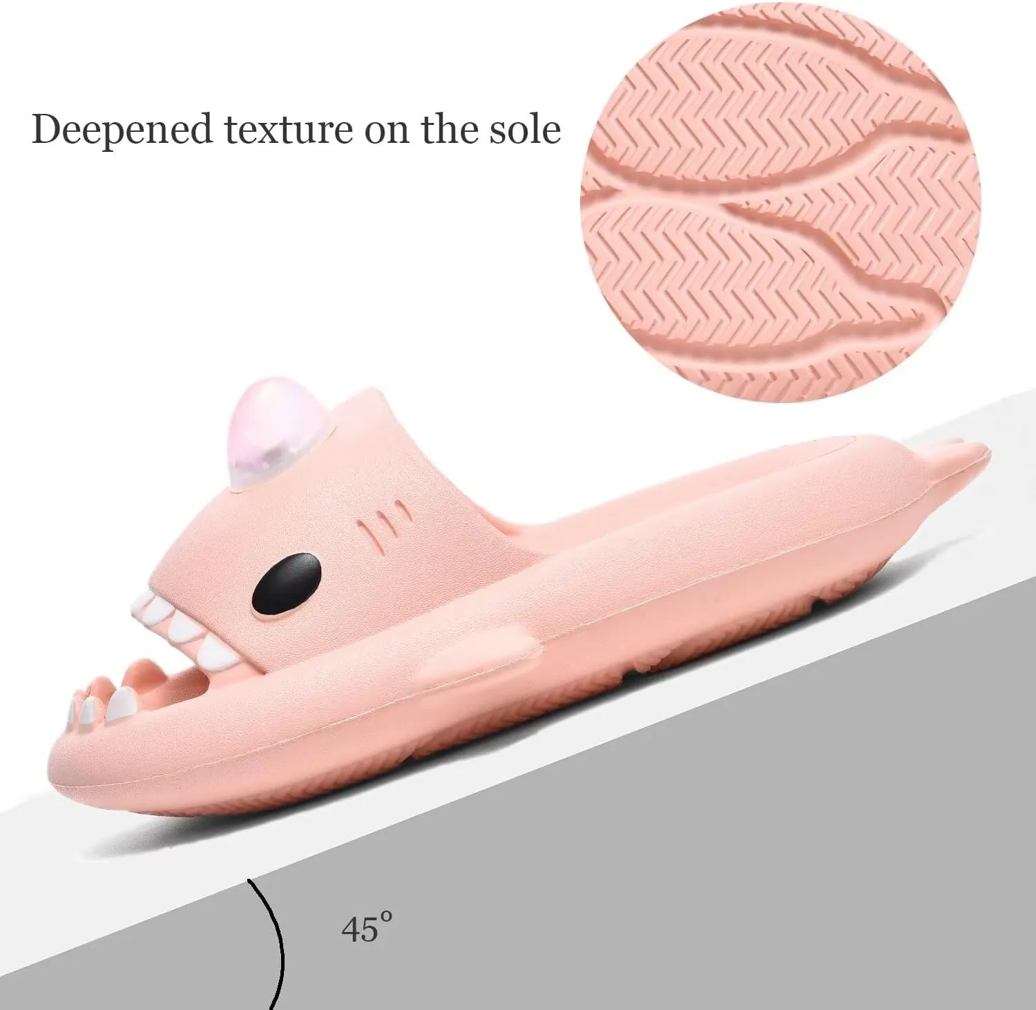 XPKWS Shark Slides Kids Clogs LED Light up Garden Shoes Sharklas Boys Girls Mules Sandals Toddler Slippers Indoor Outdoor Non-slip